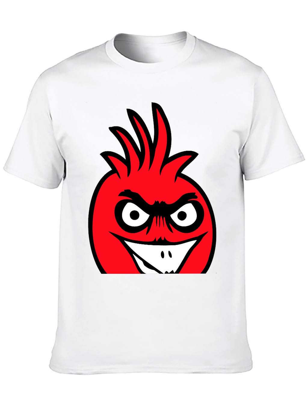 Angry Red Cartoon Character Black T-Shirt