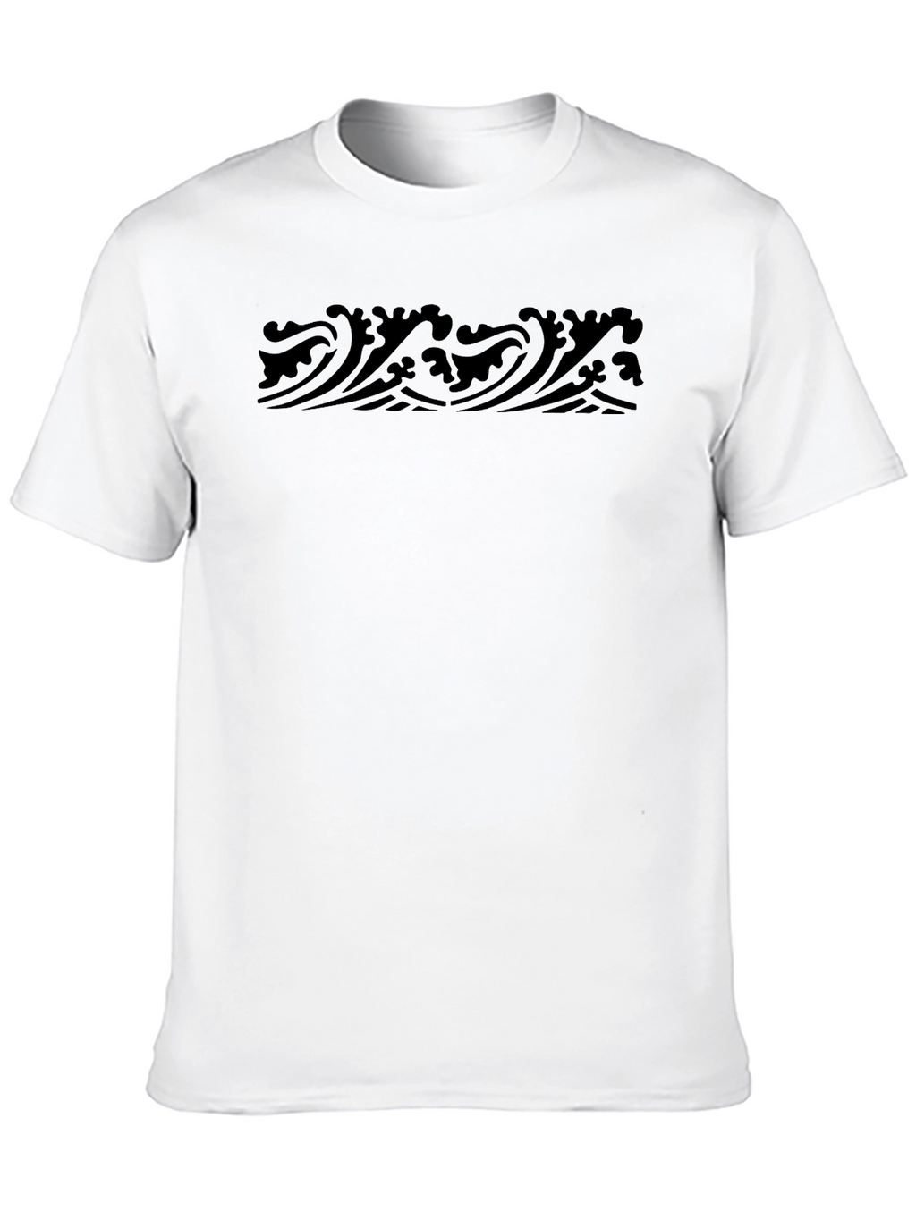 Black Wave Patterned T-Shirt