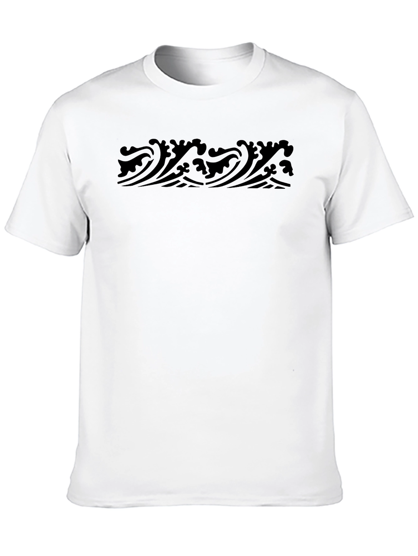 Black Wave Patterned T-Shirt