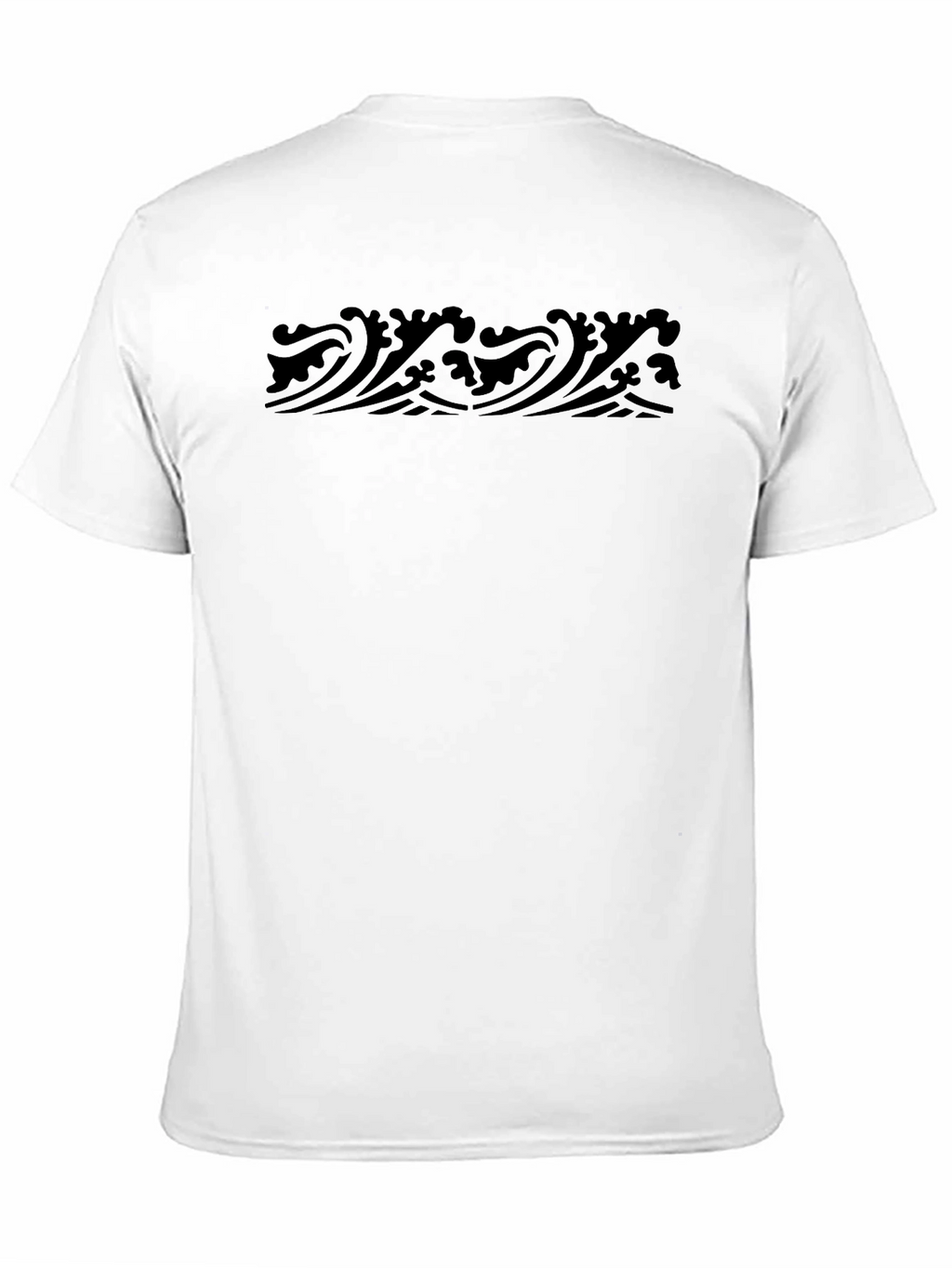 Black Wave Patterned T-Shirt