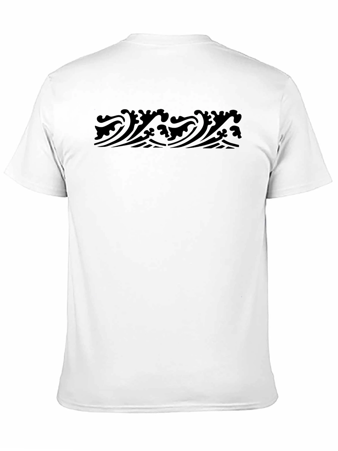 Black Wave Patterned T-Shirt