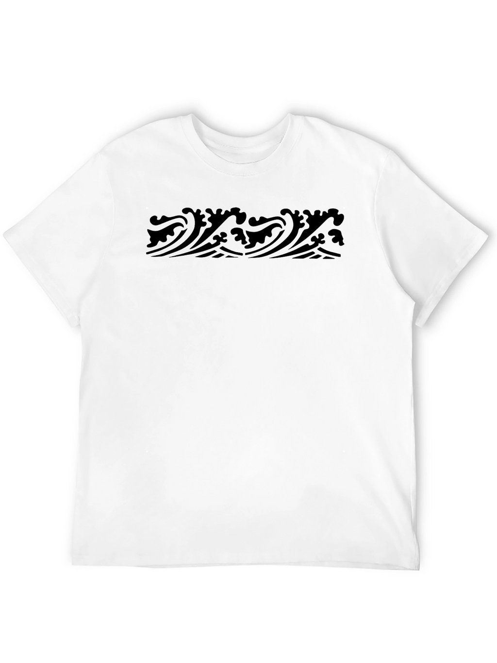 Black Wave Patterned T-Shirt