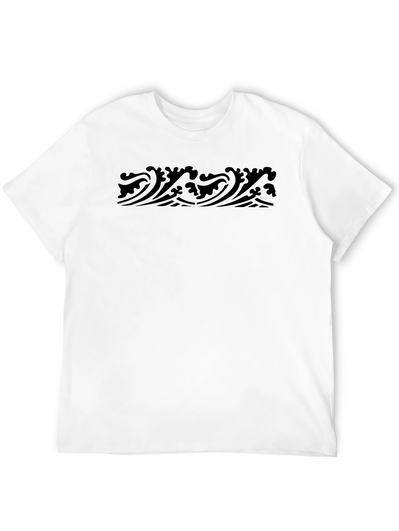 Black Wave Patterned T-Shirt