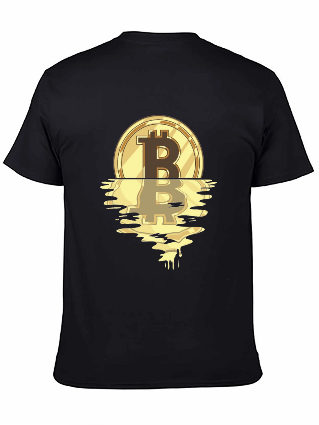 Bitcoin Melting Gold Coin Graphic T-Shirt