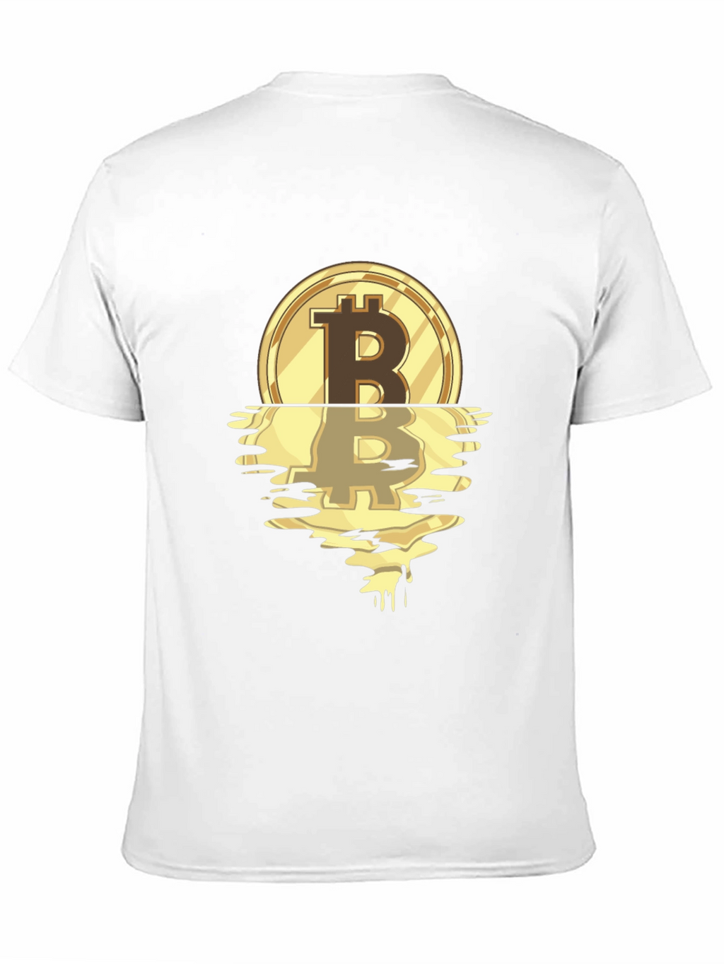 Bitcoin Melting Gold Coin Graphic T-Shirt