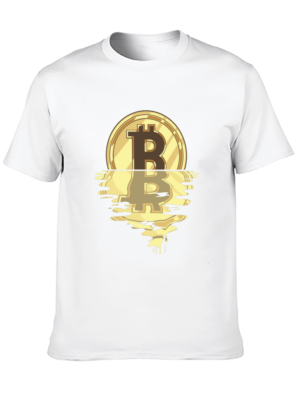 Bitcoin Melting Gold Coin Graphic T-Shirt