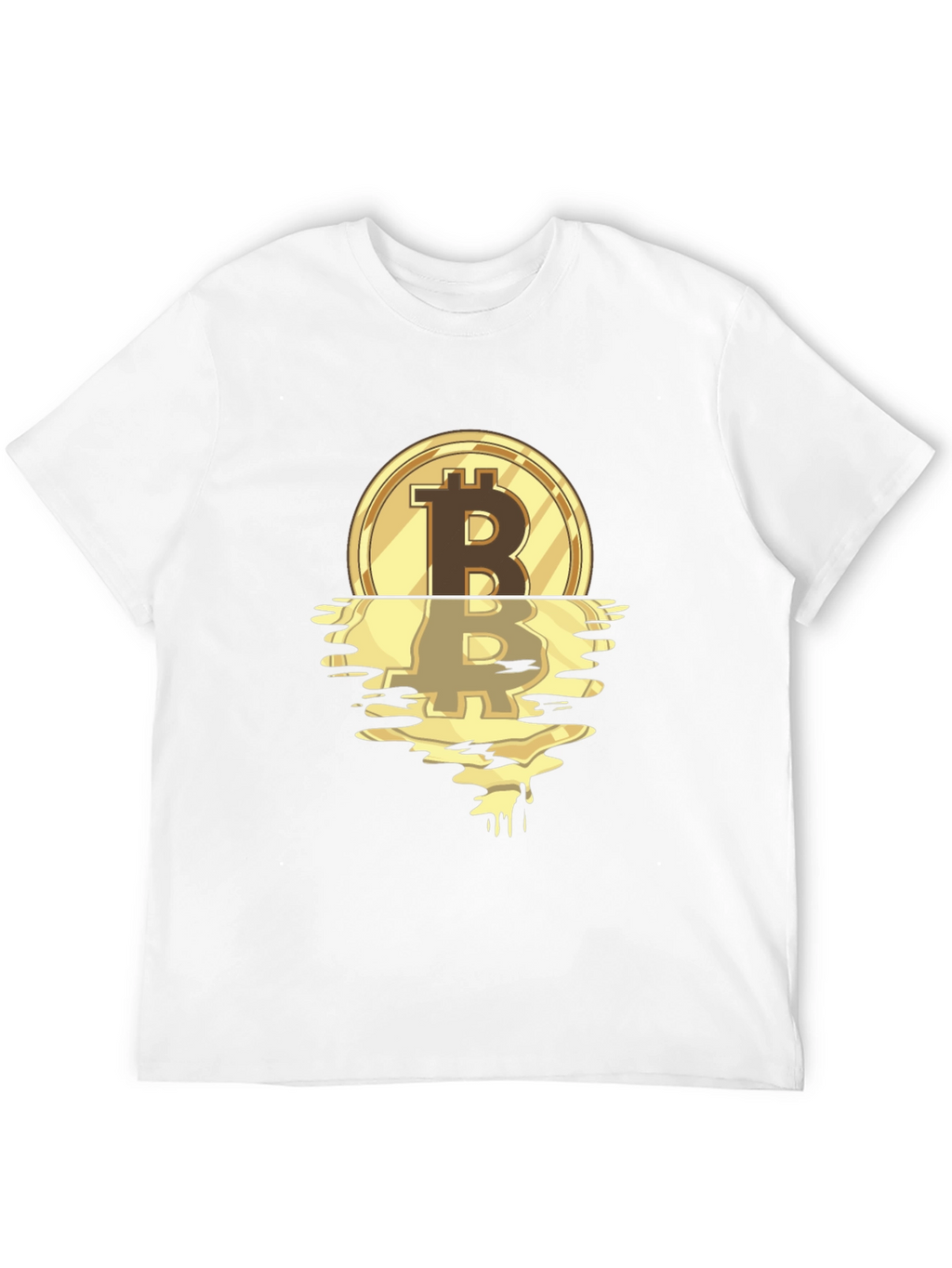 Bitcoin Melting Gold Coin Graphic T-Shirt