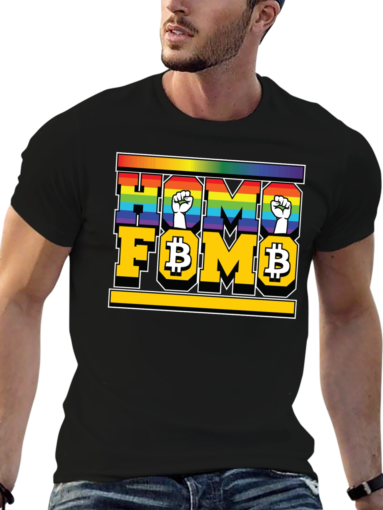 Homo FOMO T-Shirt - LGBTQ+ Bitcoin Pride