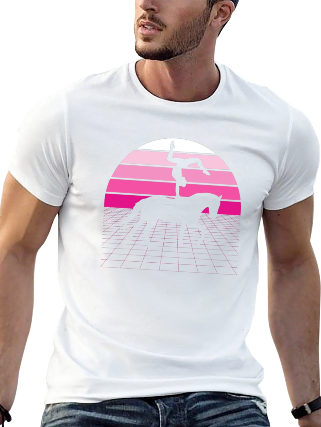 Retro Vaulting Horse T-Shirt - Black