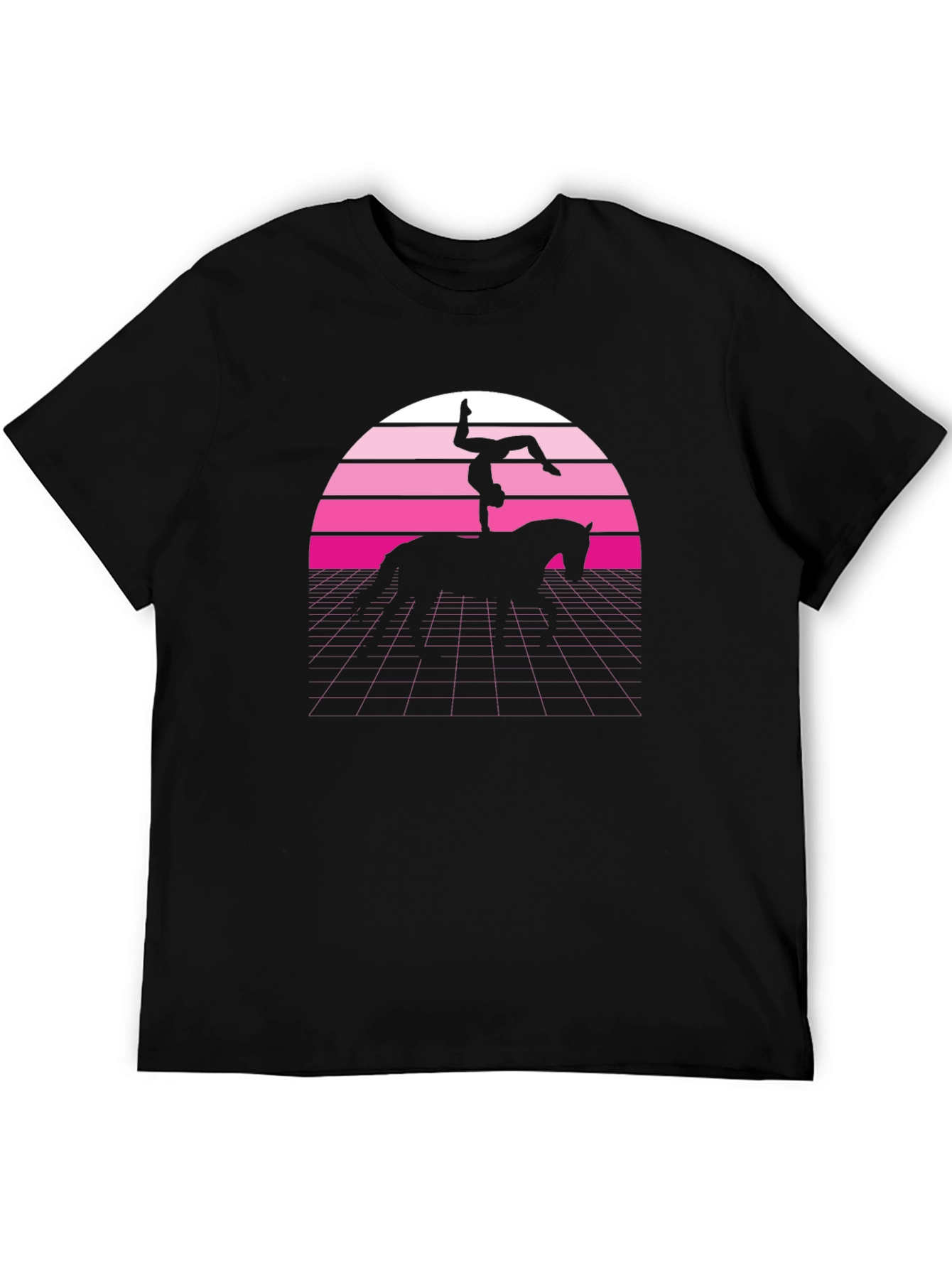 Retro Vaulting Horse T-Shirt - Black
