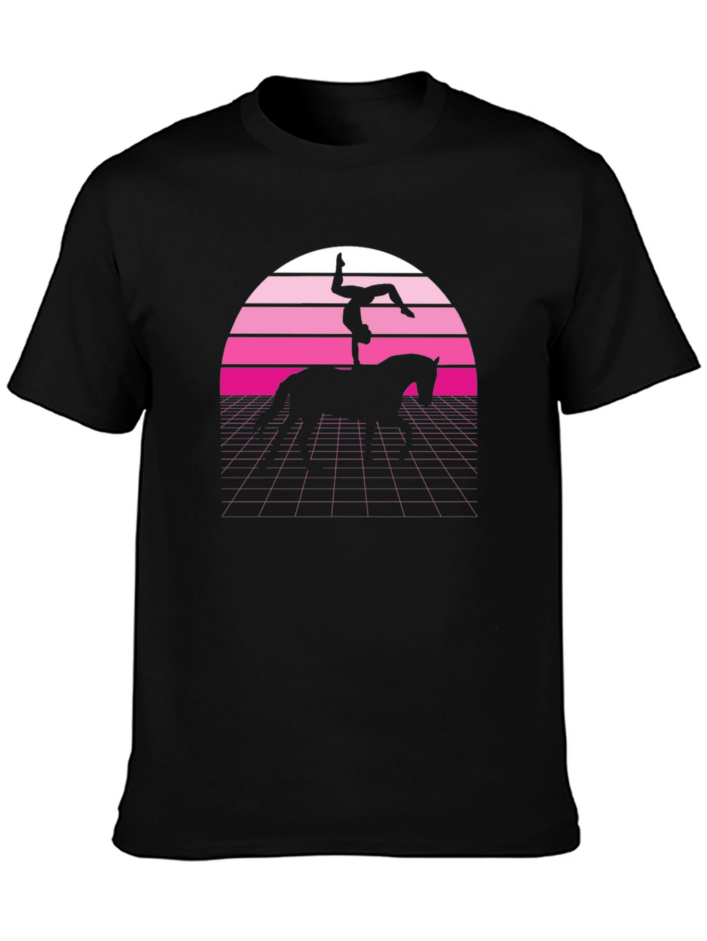Retro Vaulting Horse T-Shirt - Black