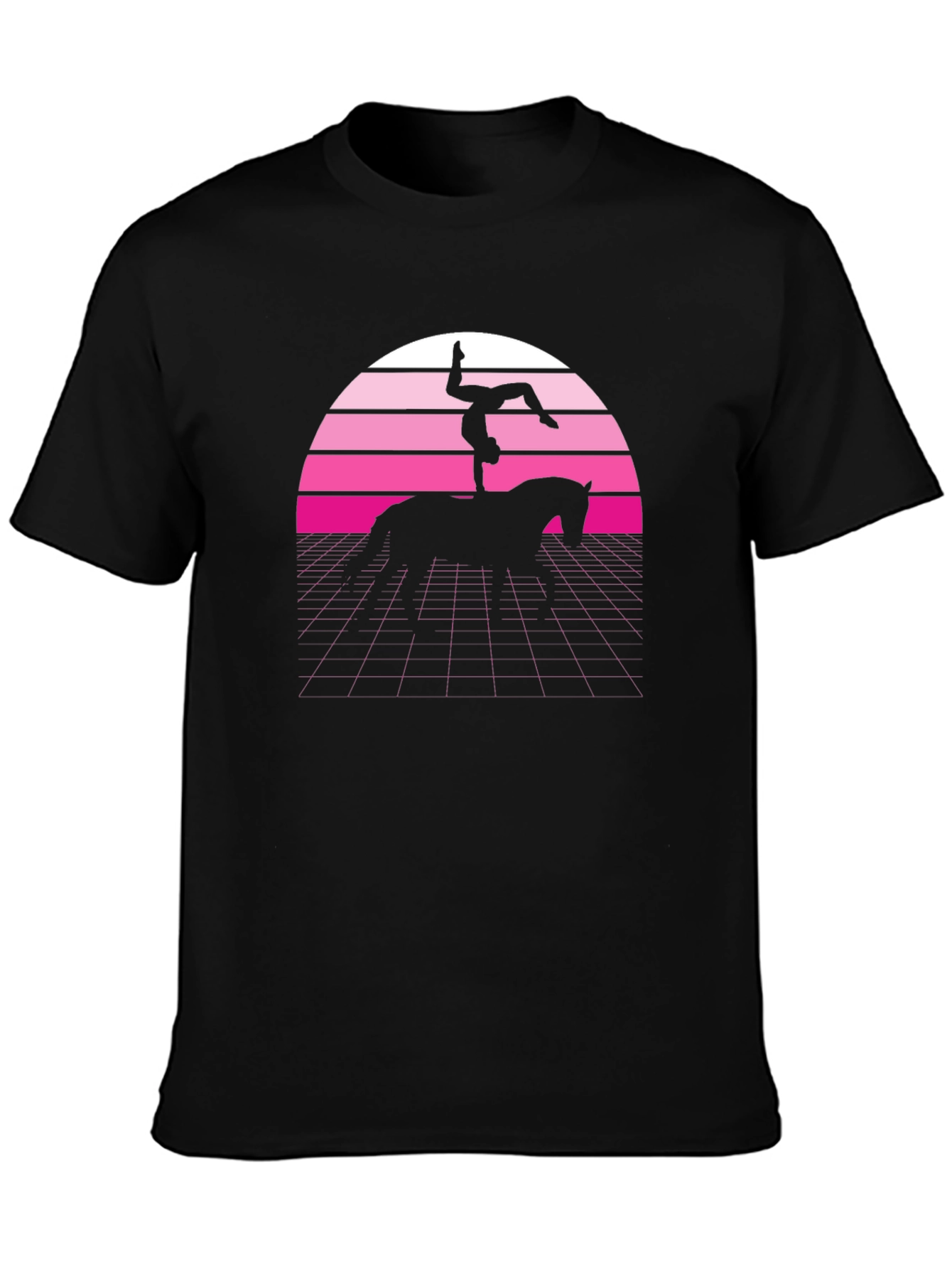 Retro Vaulting Horse T-Shirt - Black
