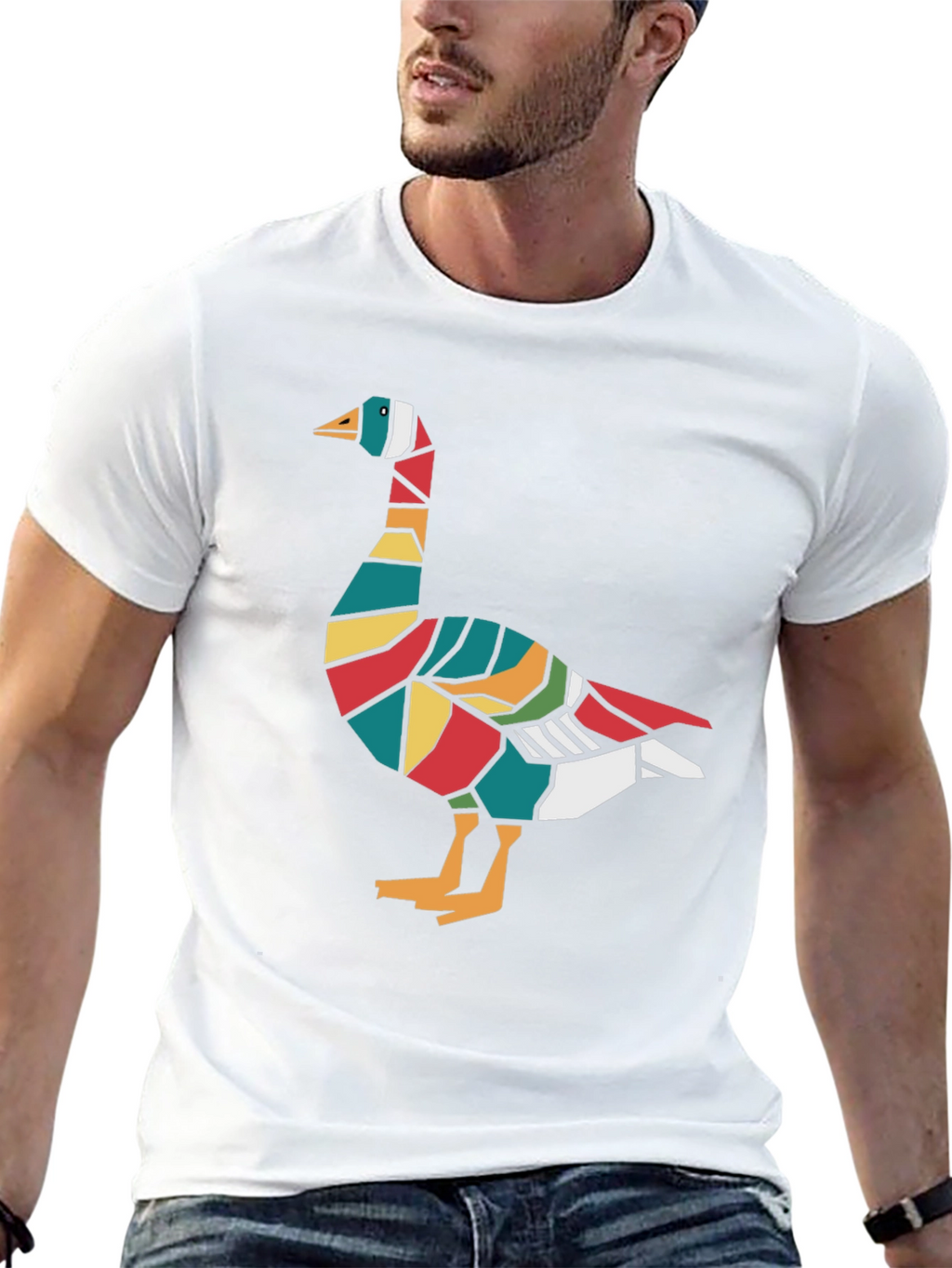 Modern Goose Graphic Tee - Unique Bird Lover Shirt