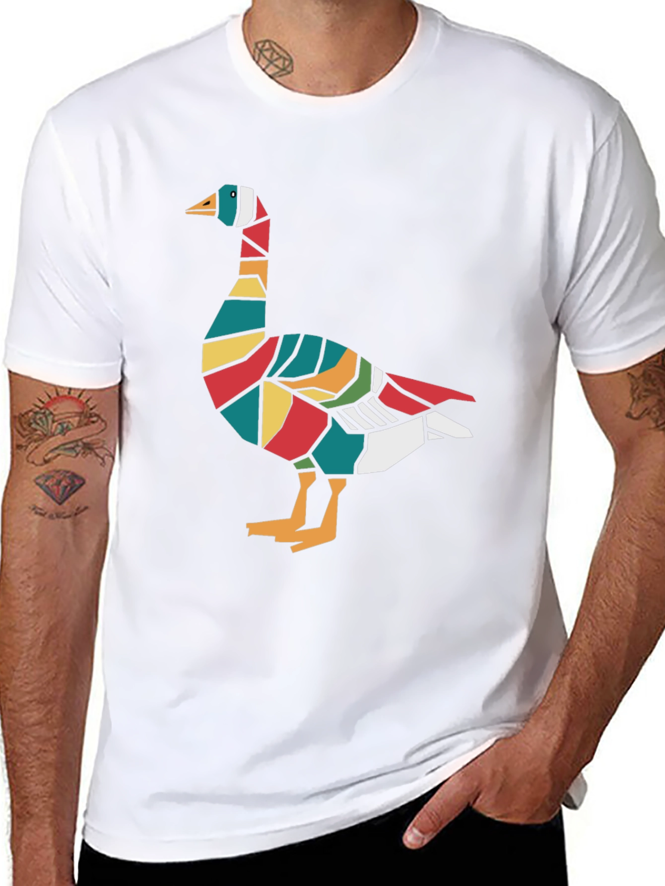Modern Goose Graphic Tee - Unique Bird Lover Shirt