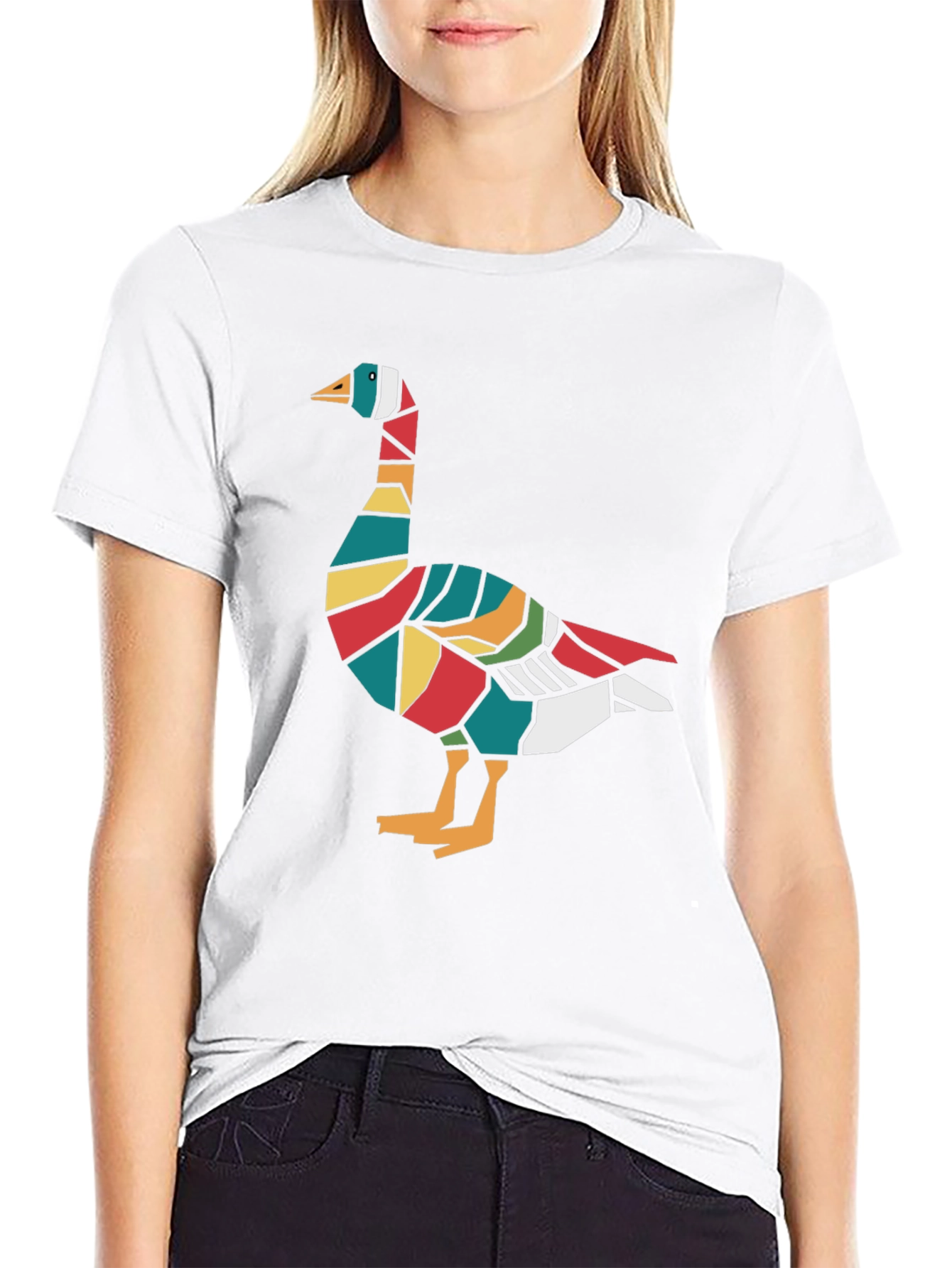 Modern Goose Graphic Tee - Unique Bird Lover Shirt