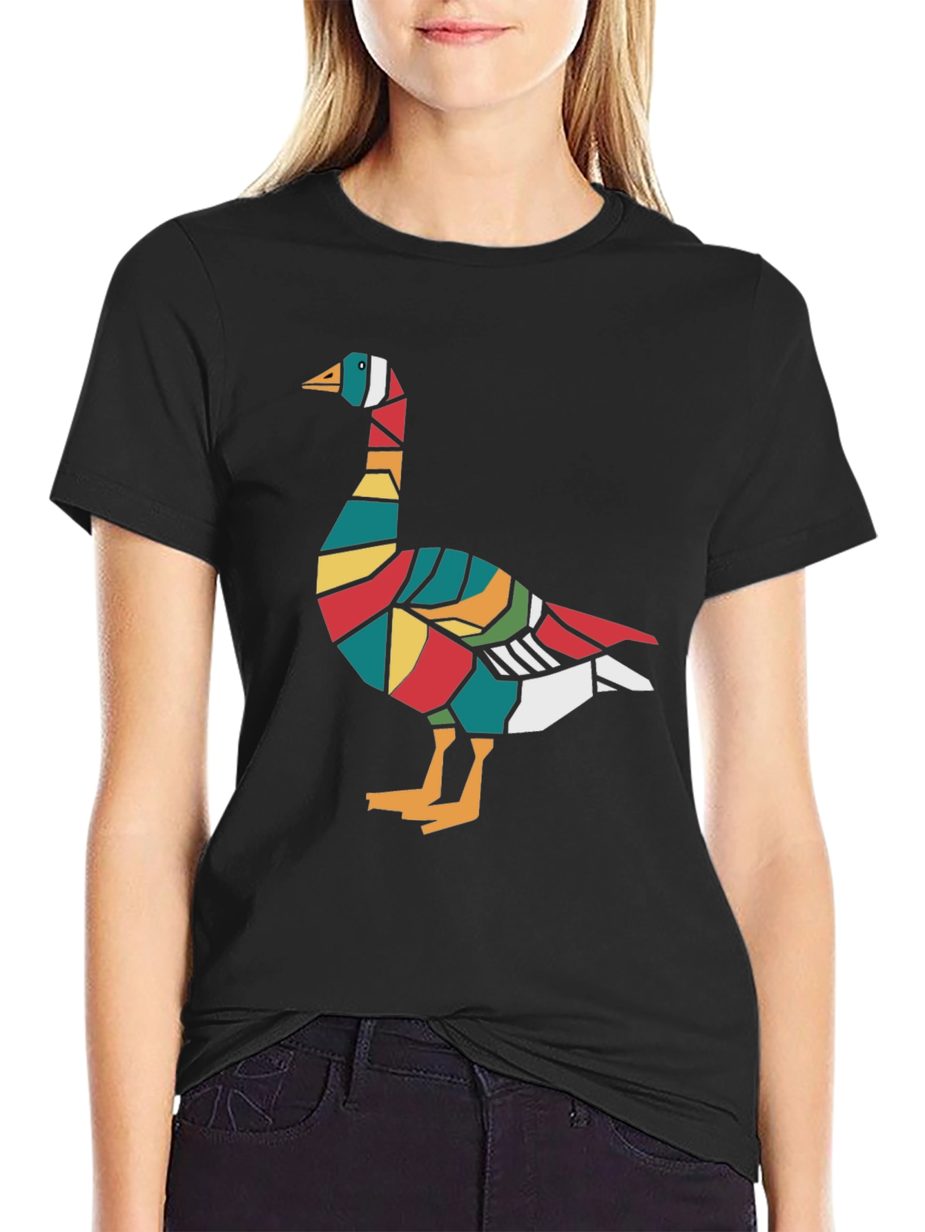 Modern Goose Graphic Tee - Unique Bird Lover Shirt