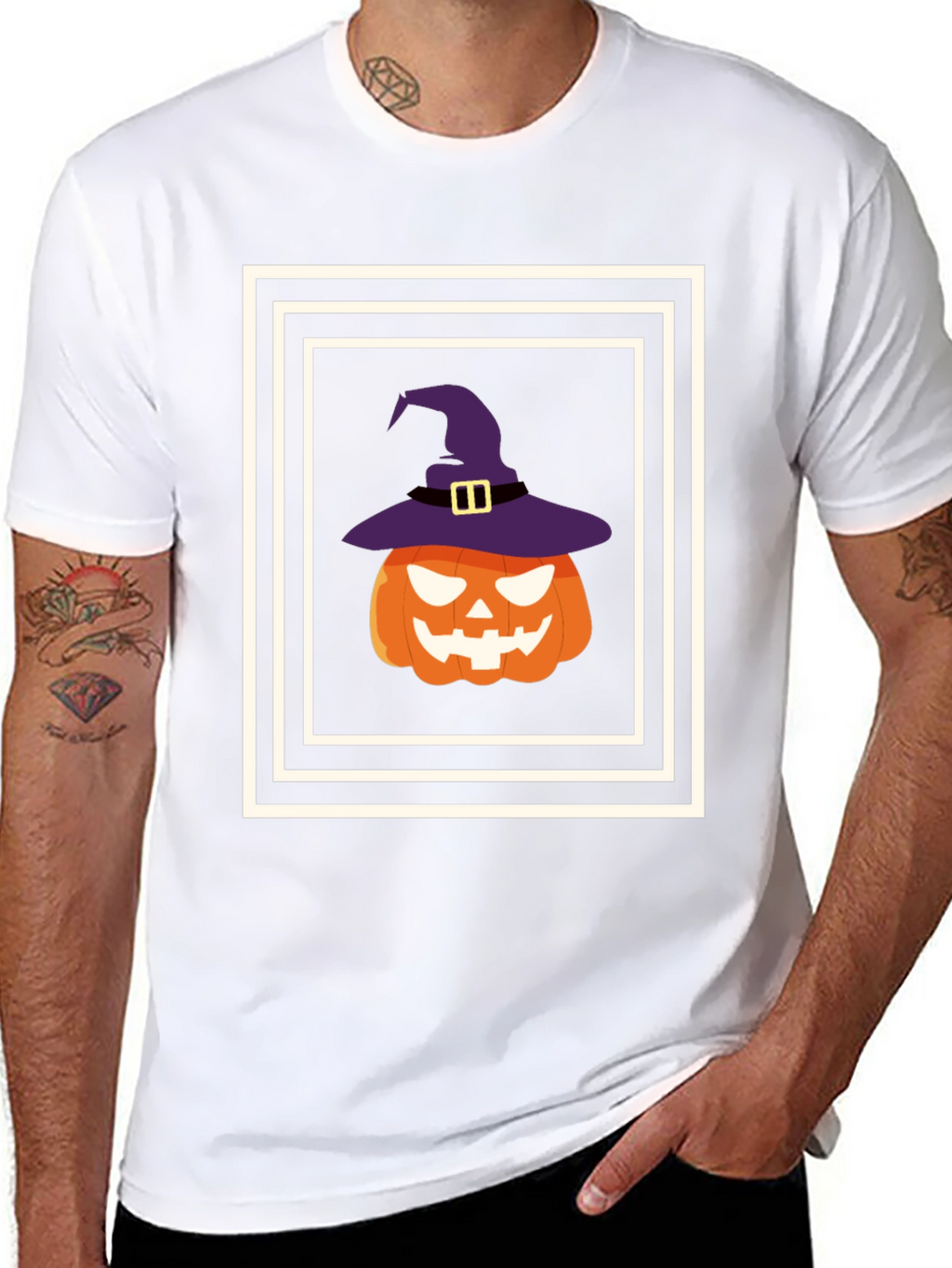 Halloween Pumpkin Witch Hat T-Shirt