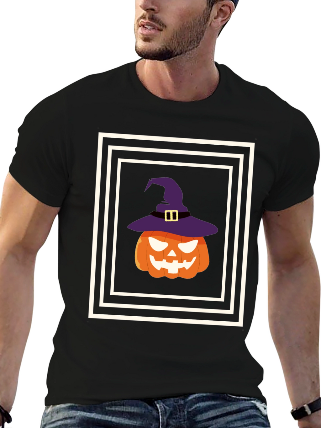 Halloween Pumpkin Witch Hat T-Shirt