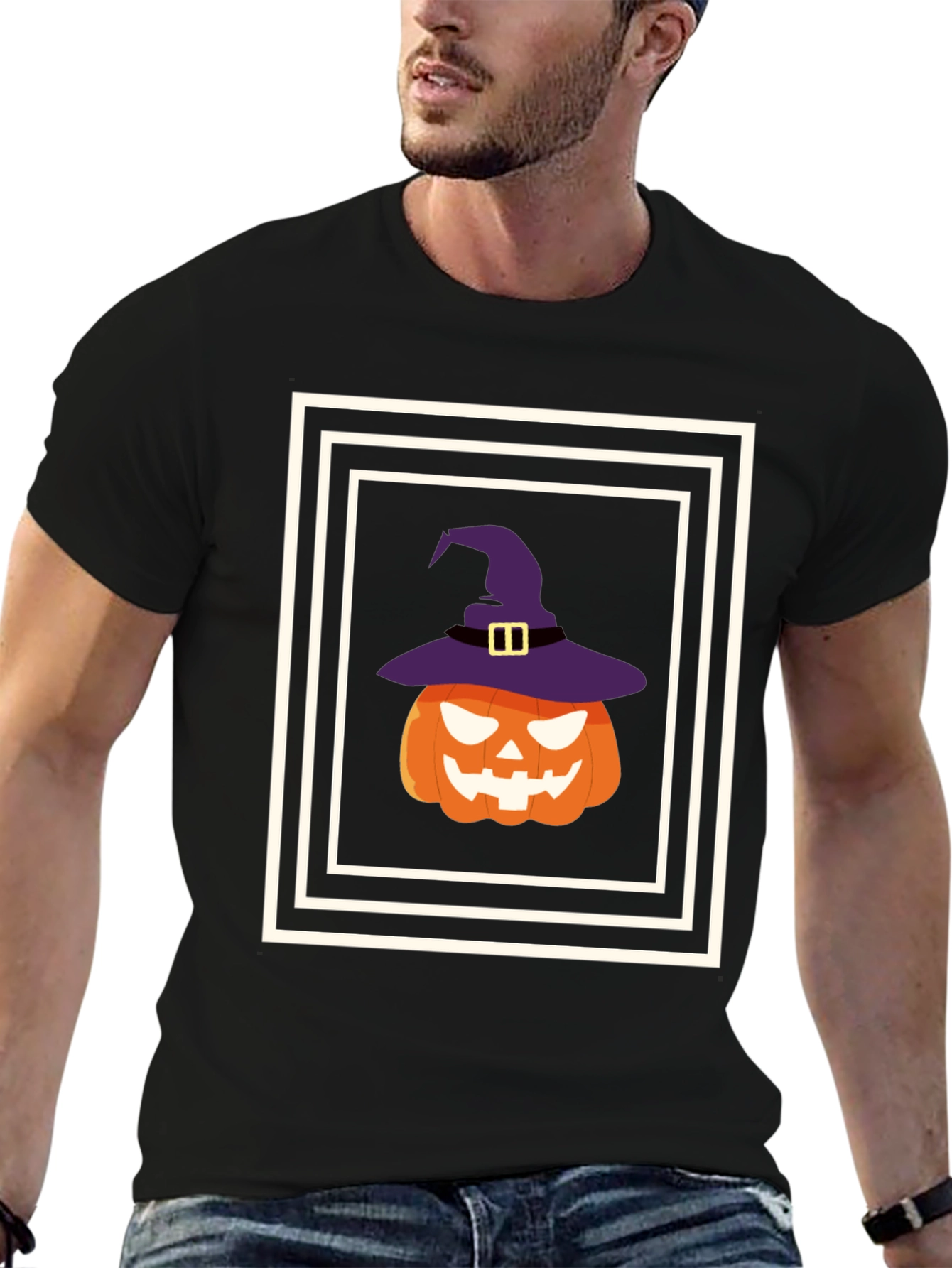 Halloween Pumpkin Witch Hat T-Shirt