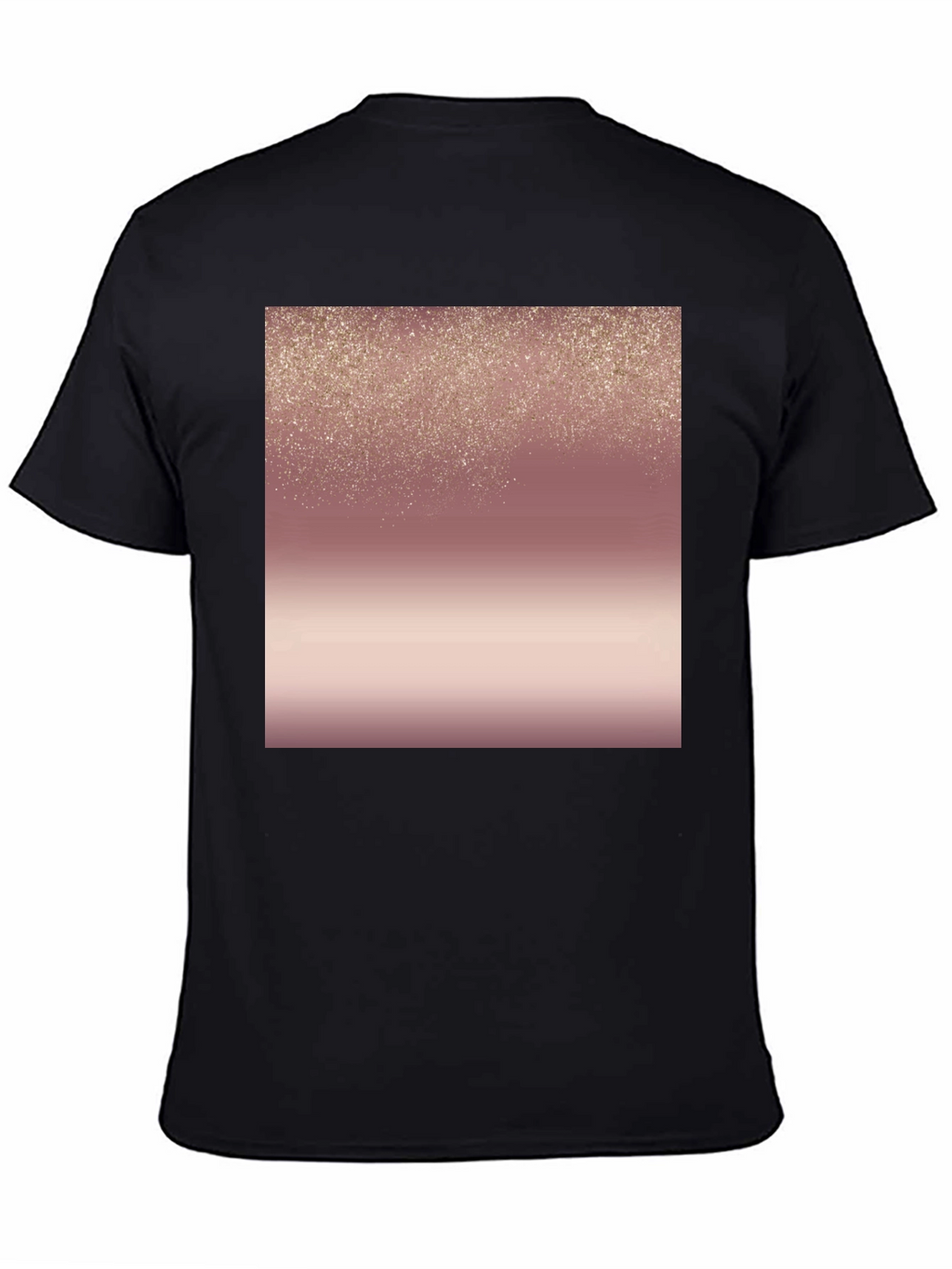 Stylish Black Tee with Rose Gold Gradient Design