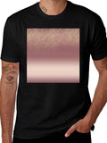 Stylish Black Tee with Rose Gold Gradient Design