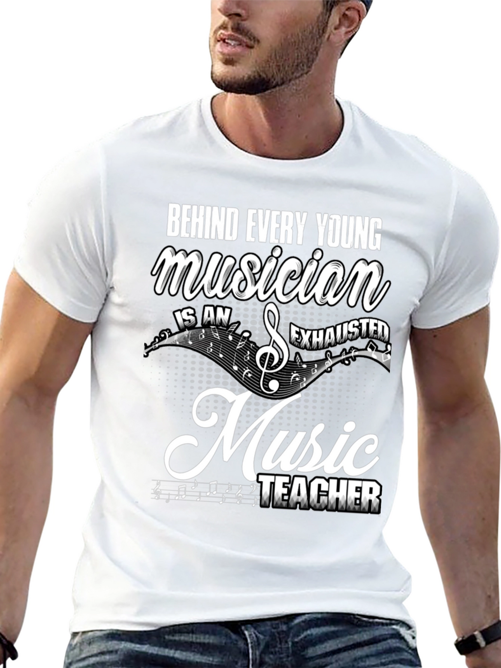 Music Teacher T-Shirt: Behind Every Young Musician