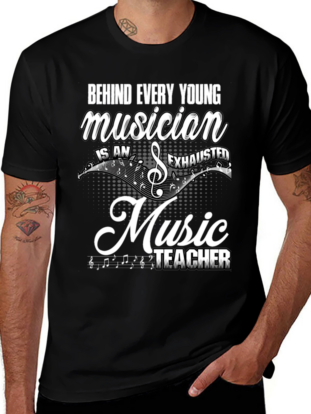 Music Teacher T-Shirt: Behind Every Young Musician