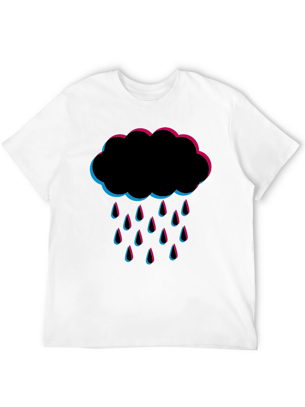 Rain Cloud Graphic Tee - Black Cotton T-Shirt