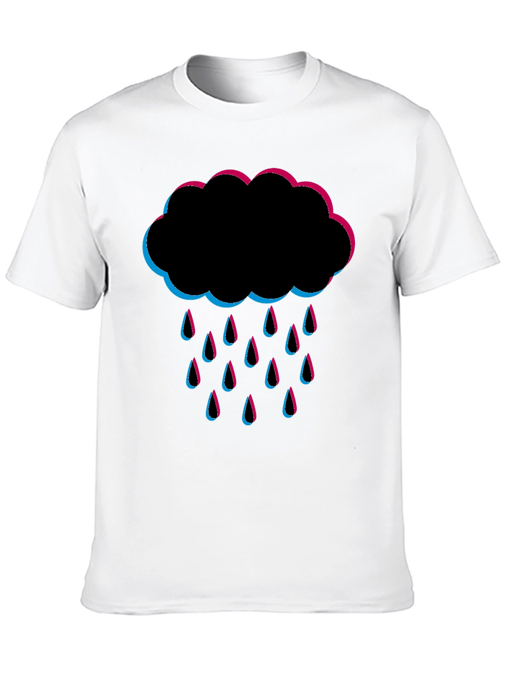 Rain Cloud Graphic Tee - Black Cotton T-Shirt