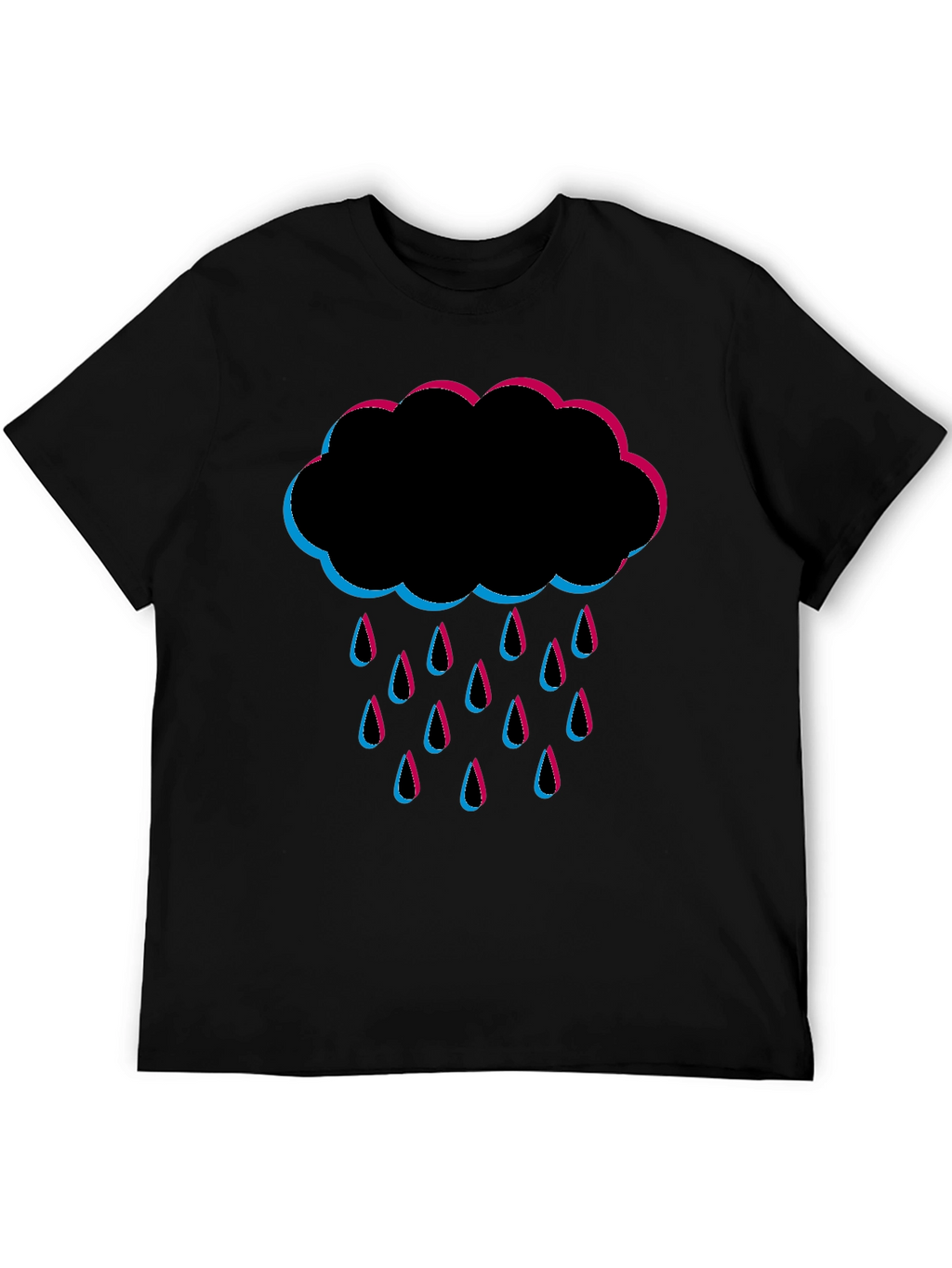 Rain Cloud Graphic Tee - Black Cotton T-Shirt