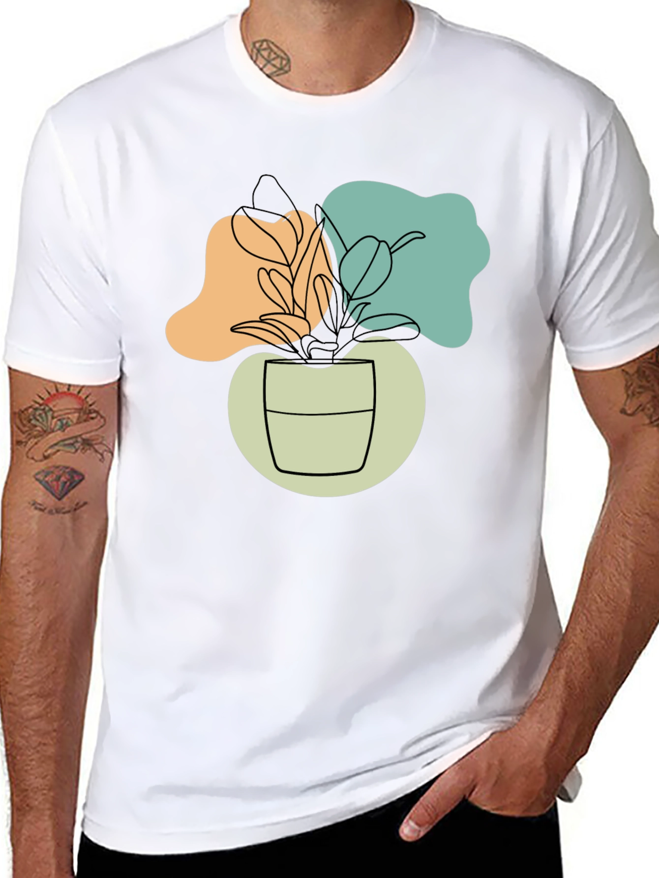 Abstract Plant Graphic T-Shirt