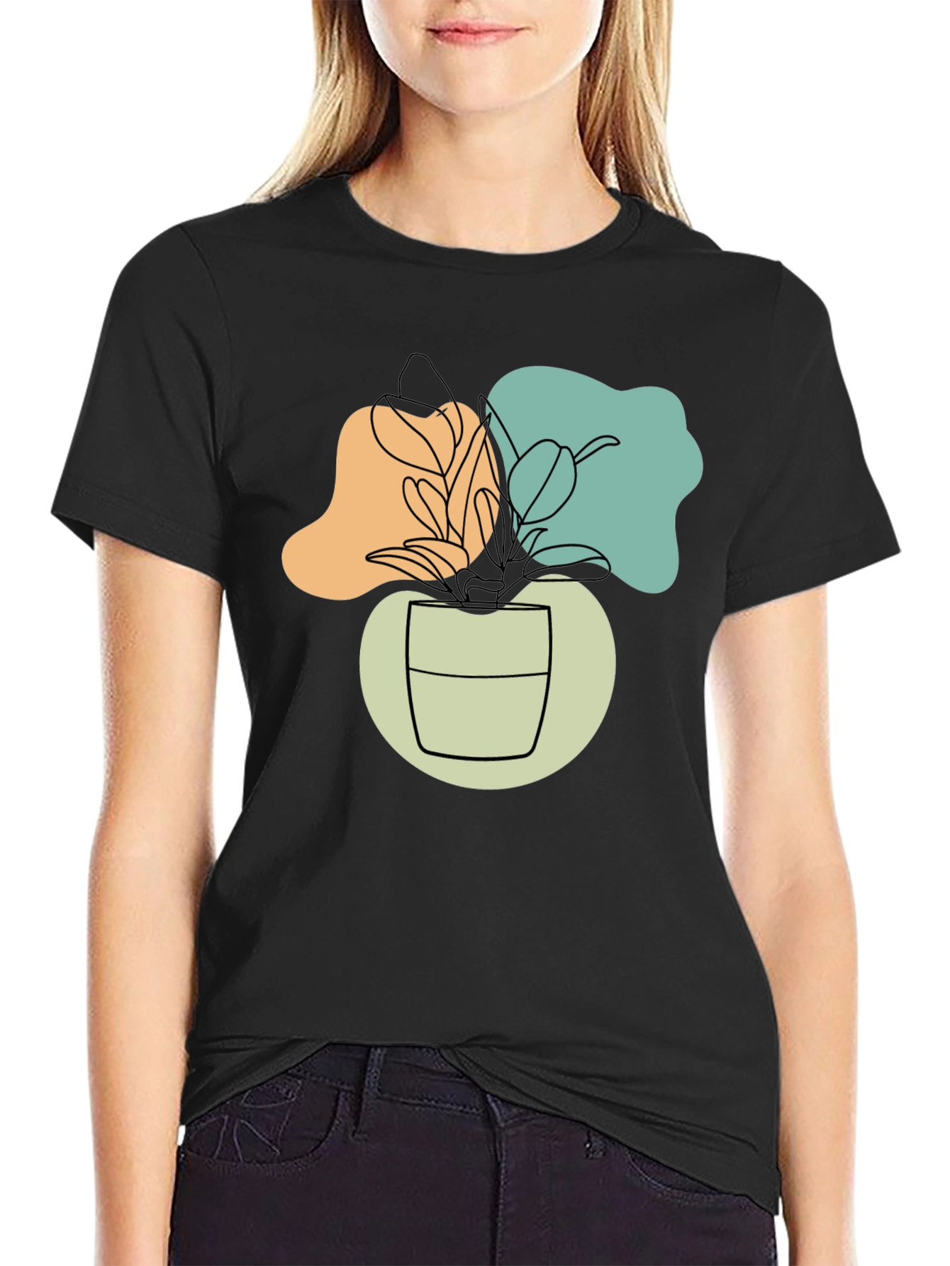 Abstract Plant Graphic T-Shirt