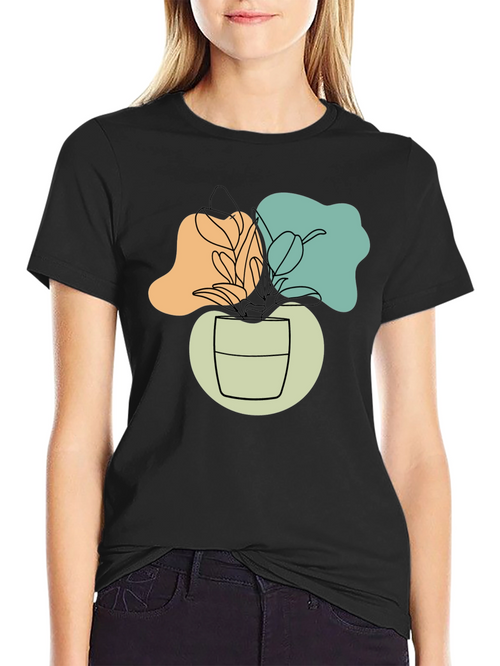 Abstract Plant Graphic T-Shirt