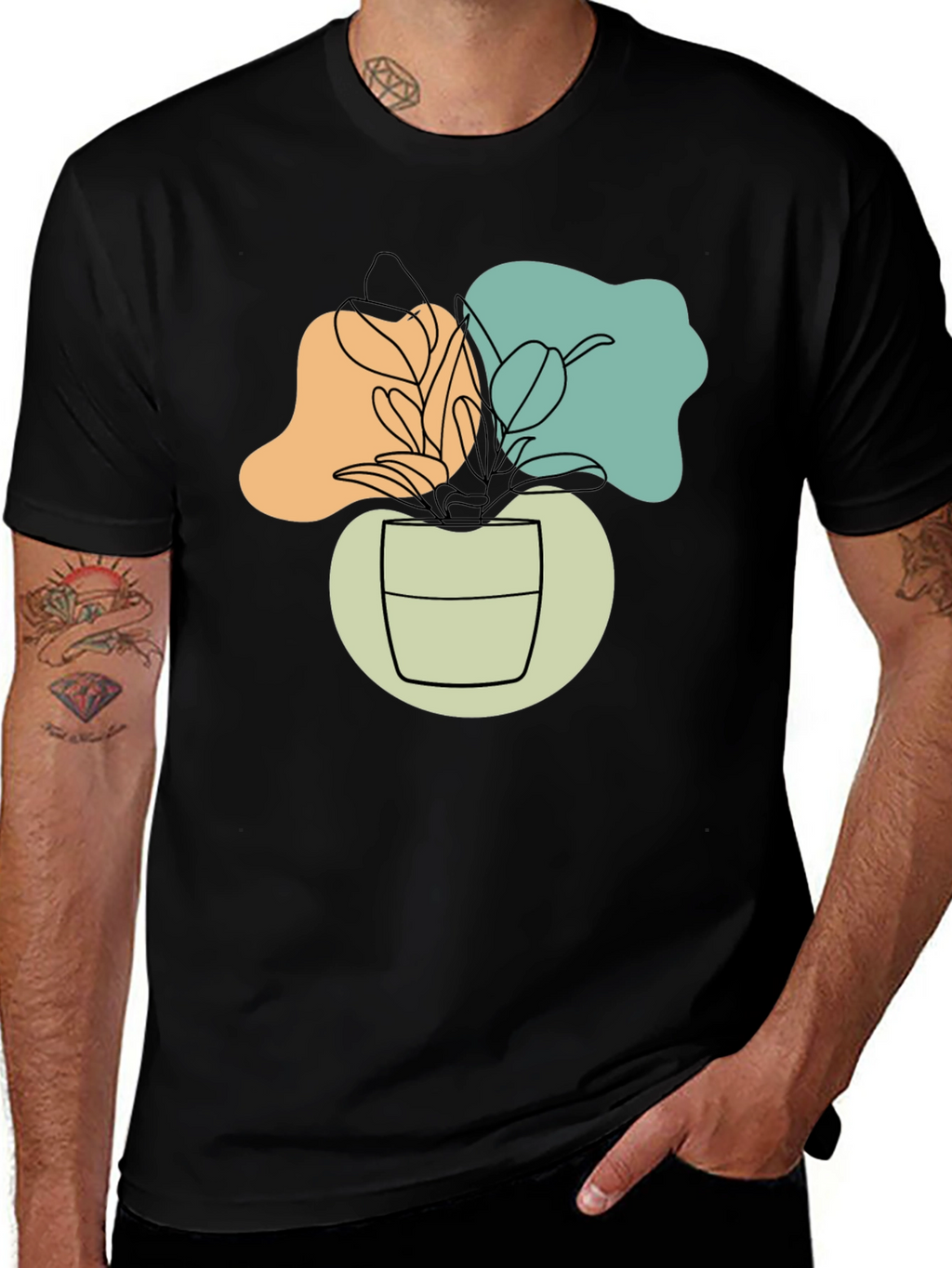 Abstract Plant Graphic T-Shirt