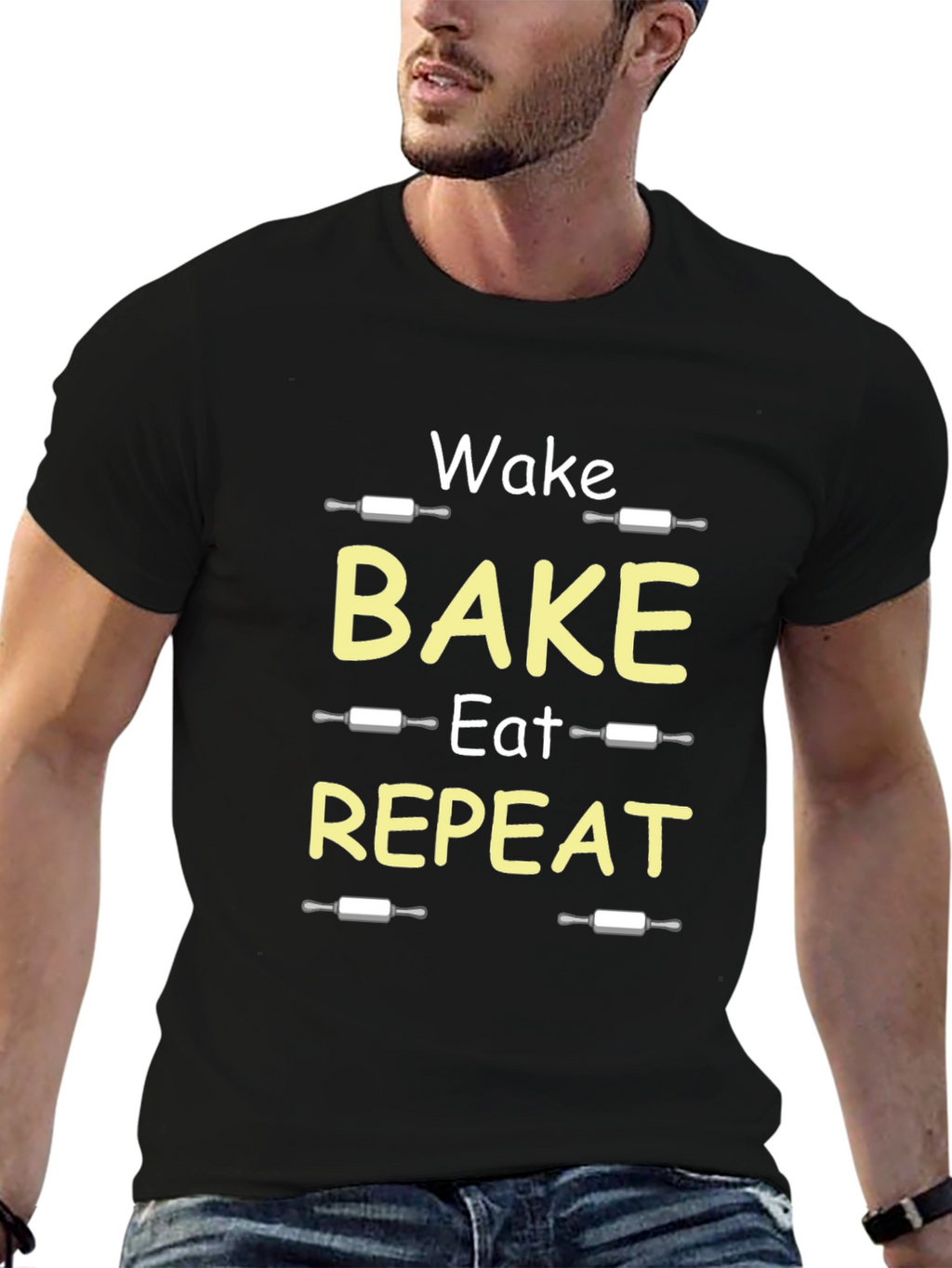 Wake Bake Eat Repeat Funny T-Shirt