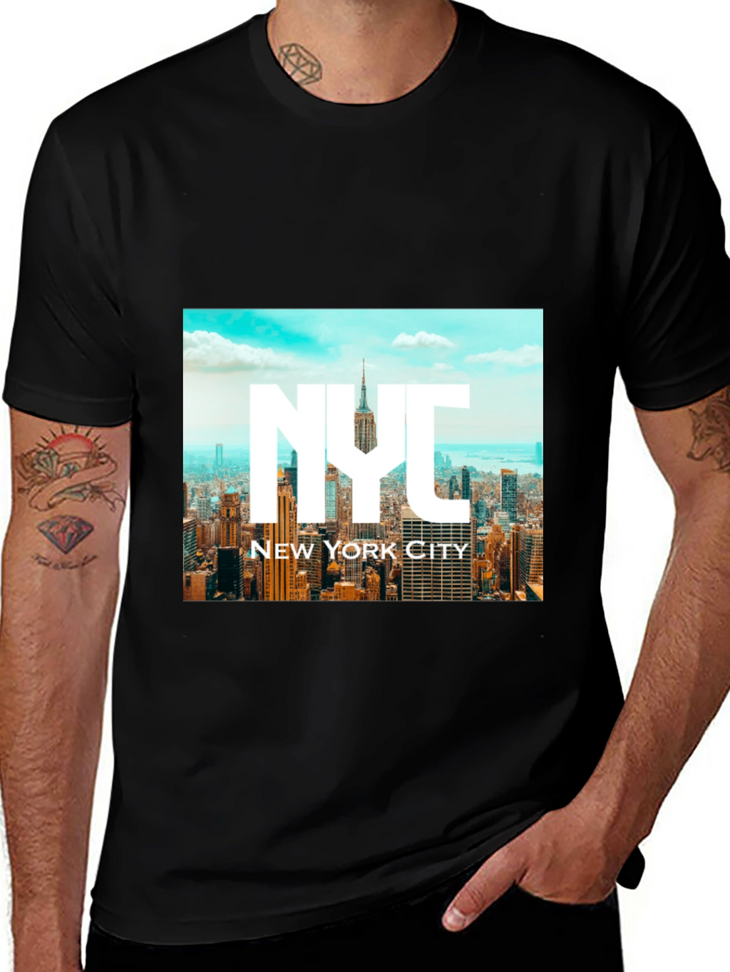 NYC New York City Graphic Tee - Black