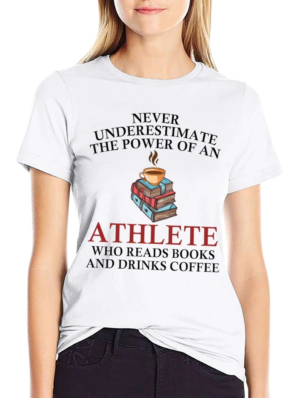 Athlete Reads Books and Drinks Coffee Graphic Tee