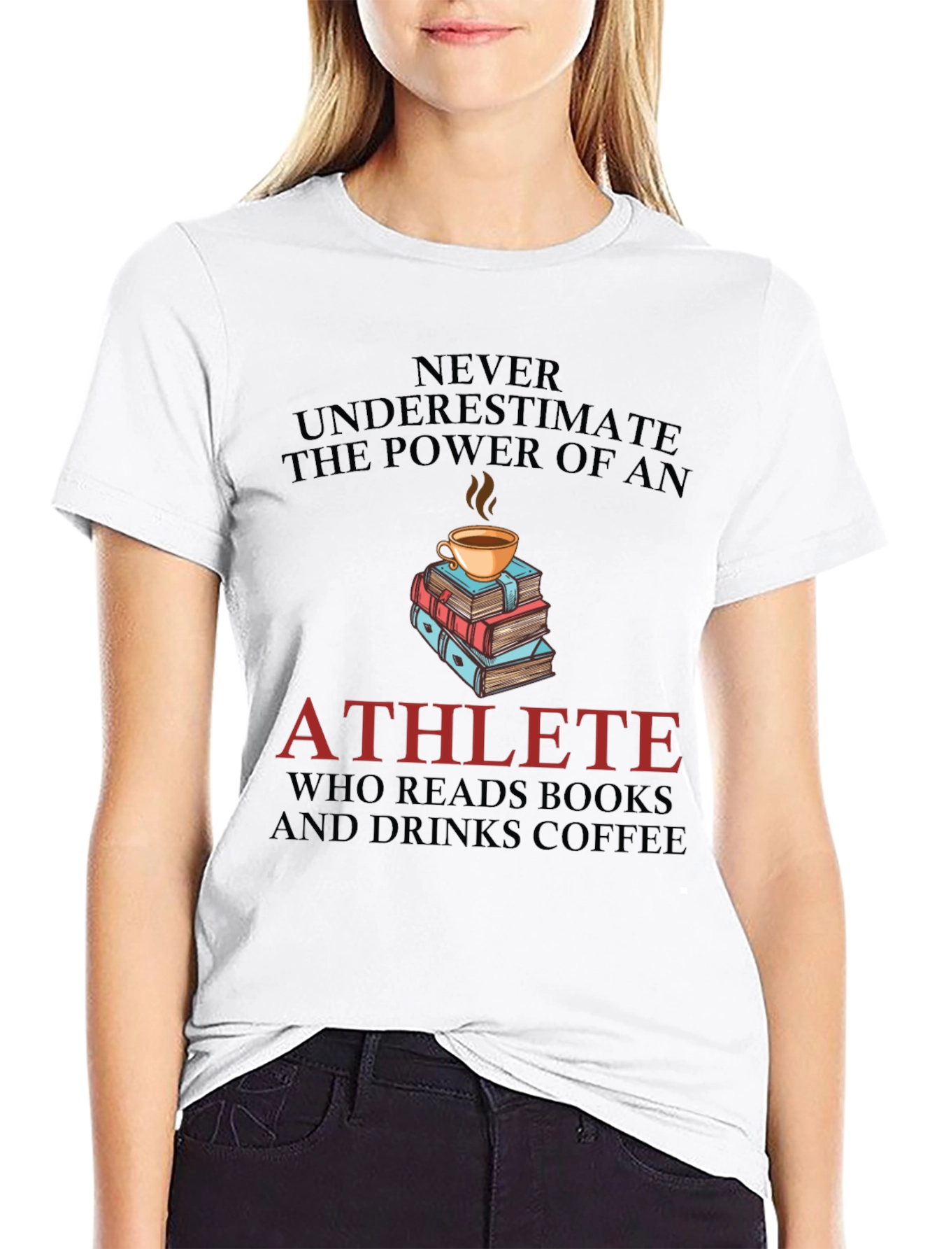 Athlete Reads Books and Drinks Coffee Graphic Tee