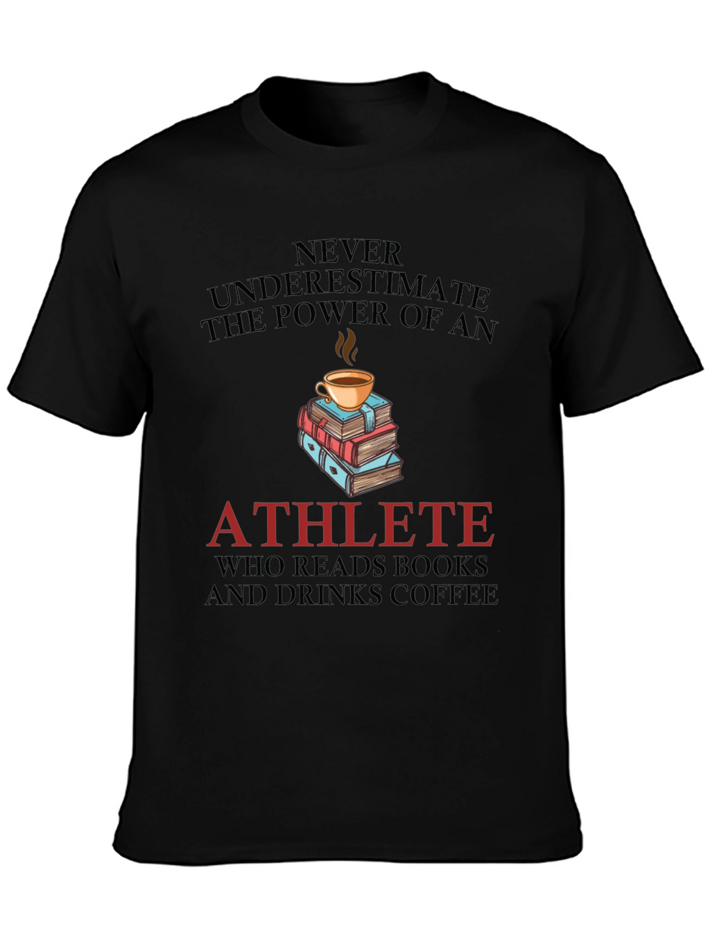 Athlete Reads Books and Drinks Coffee Graphic Tee
