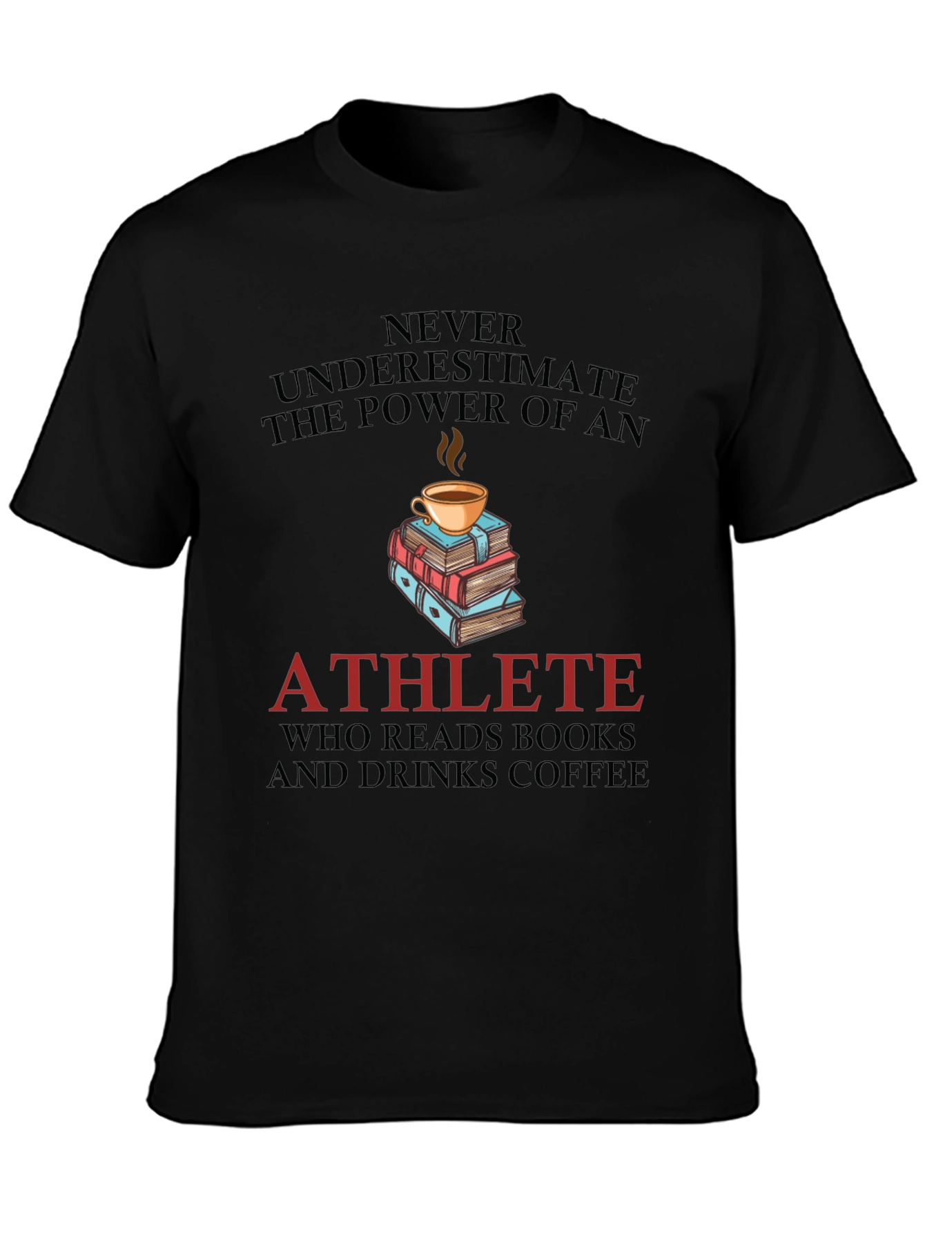 Athlete Reads Books and Drinks Coffee Graphic Tee