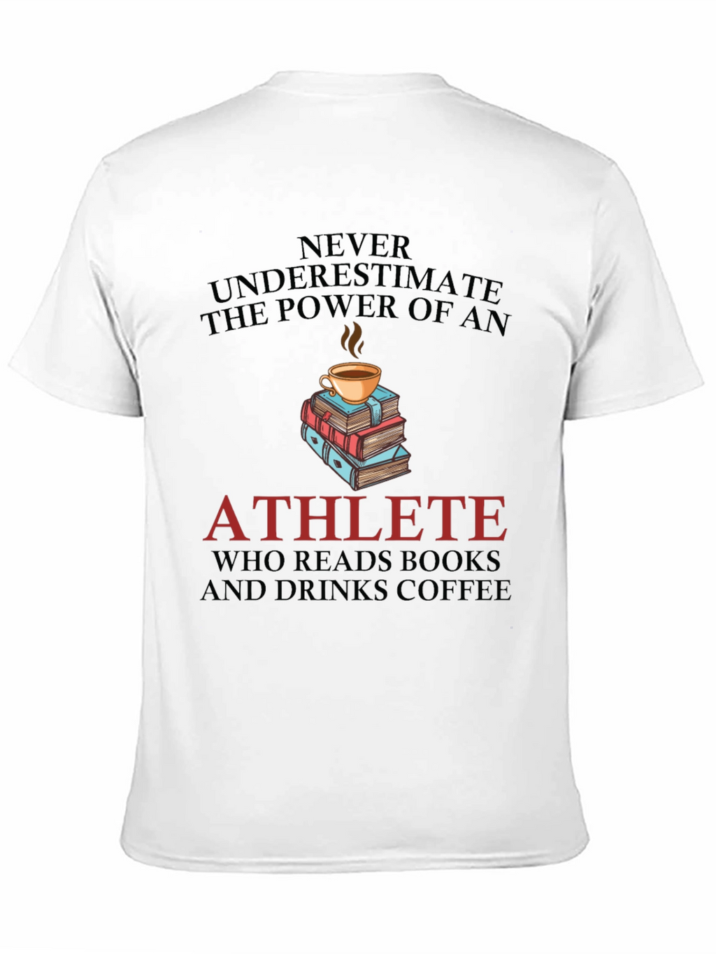 Athlete Reads Books and Drinks Coffee Graphic Tee
