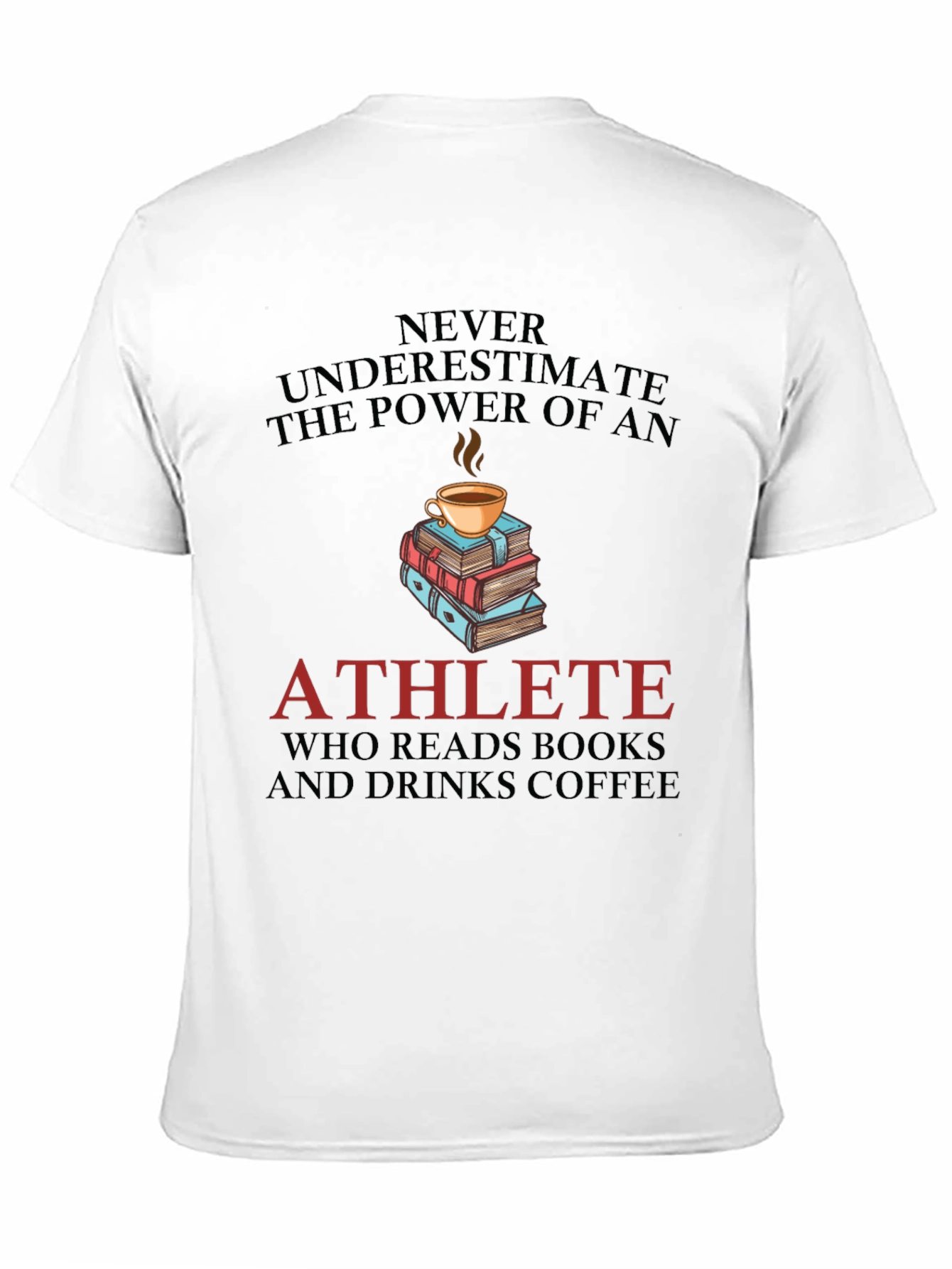 Athlete Reads Books and Drinks Coffee Graphic Tee