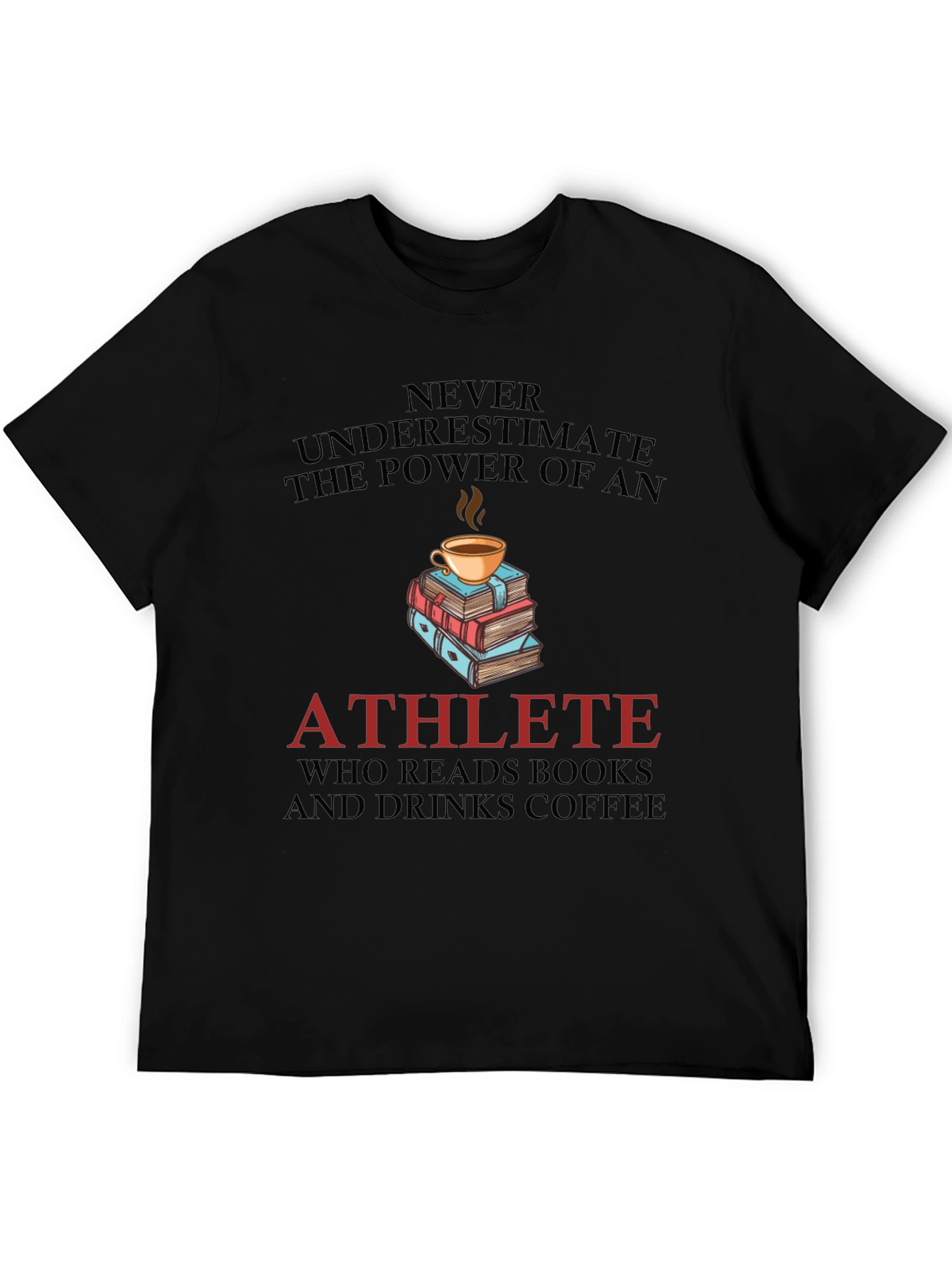 Athlete Reads Books and Drinks Coffee Graphic Tee