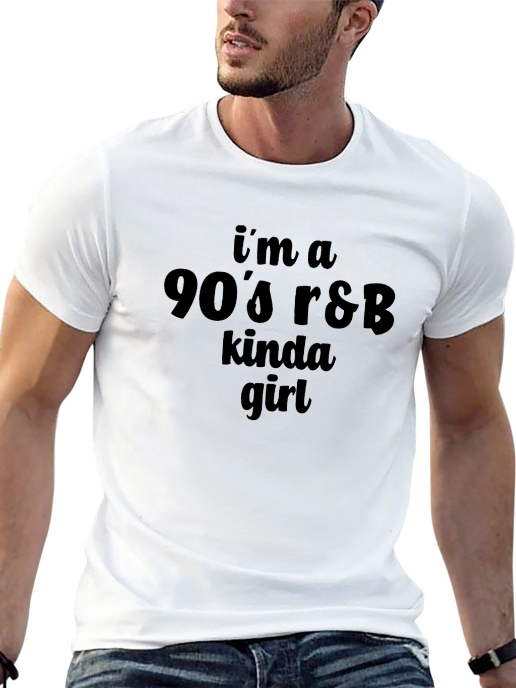 90s R&B Kinda Girl Black T-Shirt
