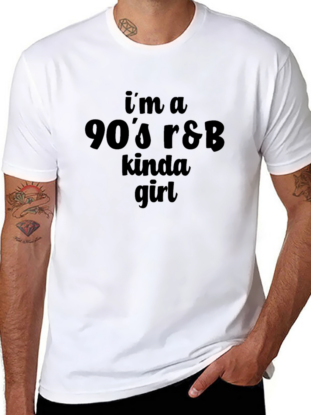 90s R&B Kinda Girl Black T-Shirt