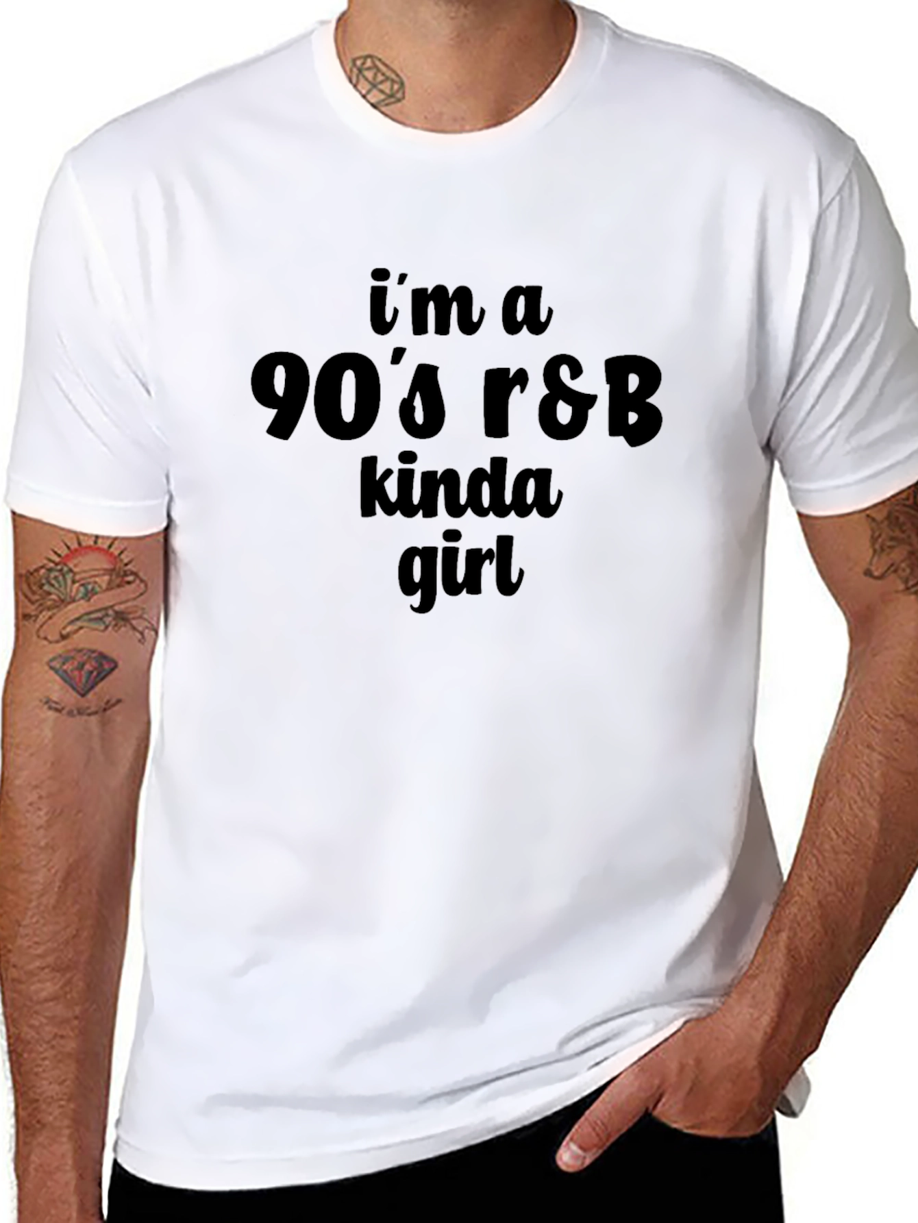 90s R&B Kinda Girl Black T-Shirt