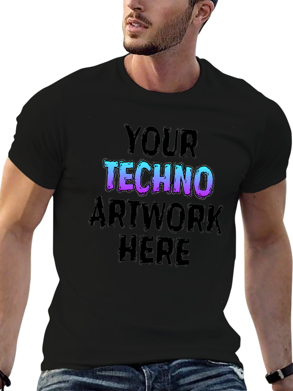 Techno Artwork Black T-Shirt