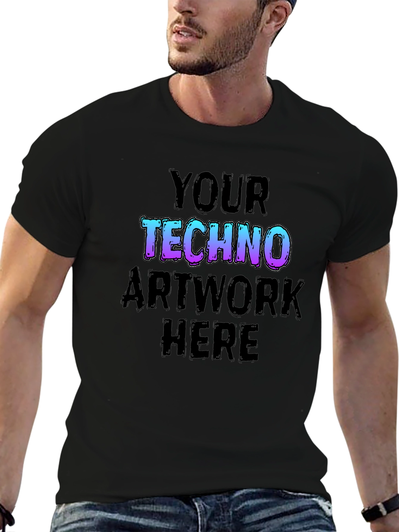 Techno Artwork Black T-Shirt