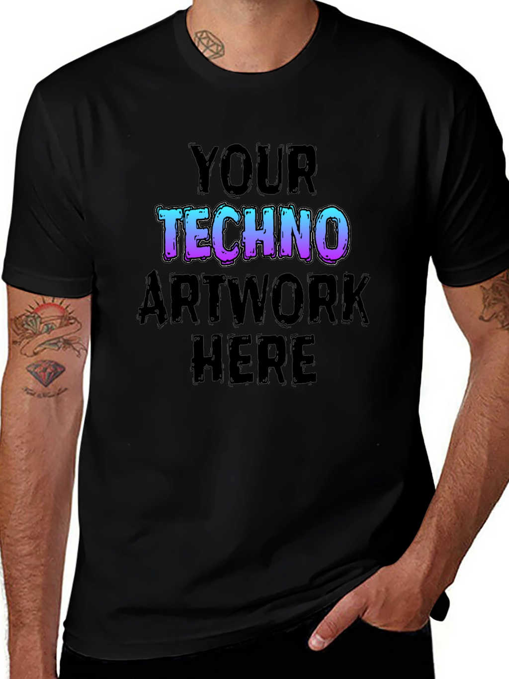 Techno Artwork Black T-Shirt