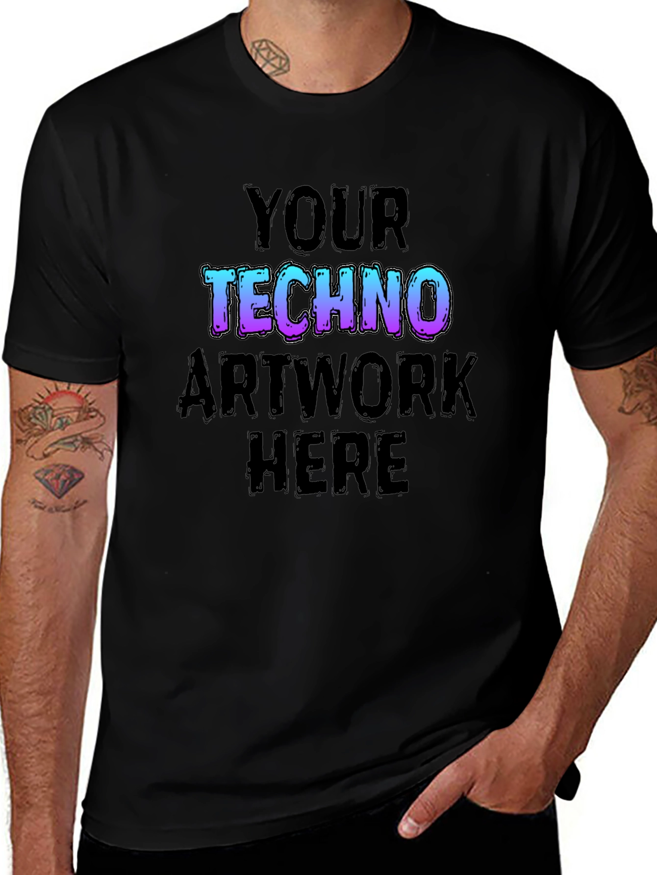 Techno Artwork Black T-Shirt